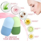 Ice face rouleau de massage facial cryothérapie en silicone outil de soin et massage de la peau - Bleu