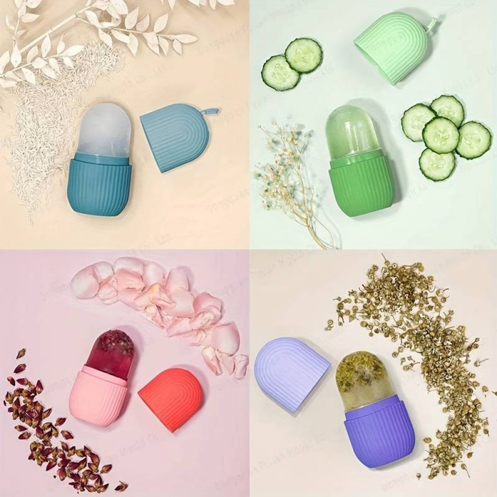 Ice Face Roller Gesichtsmassage Kryotherapie Silikon-Werkzeug Hautpflege und Massage - Violett