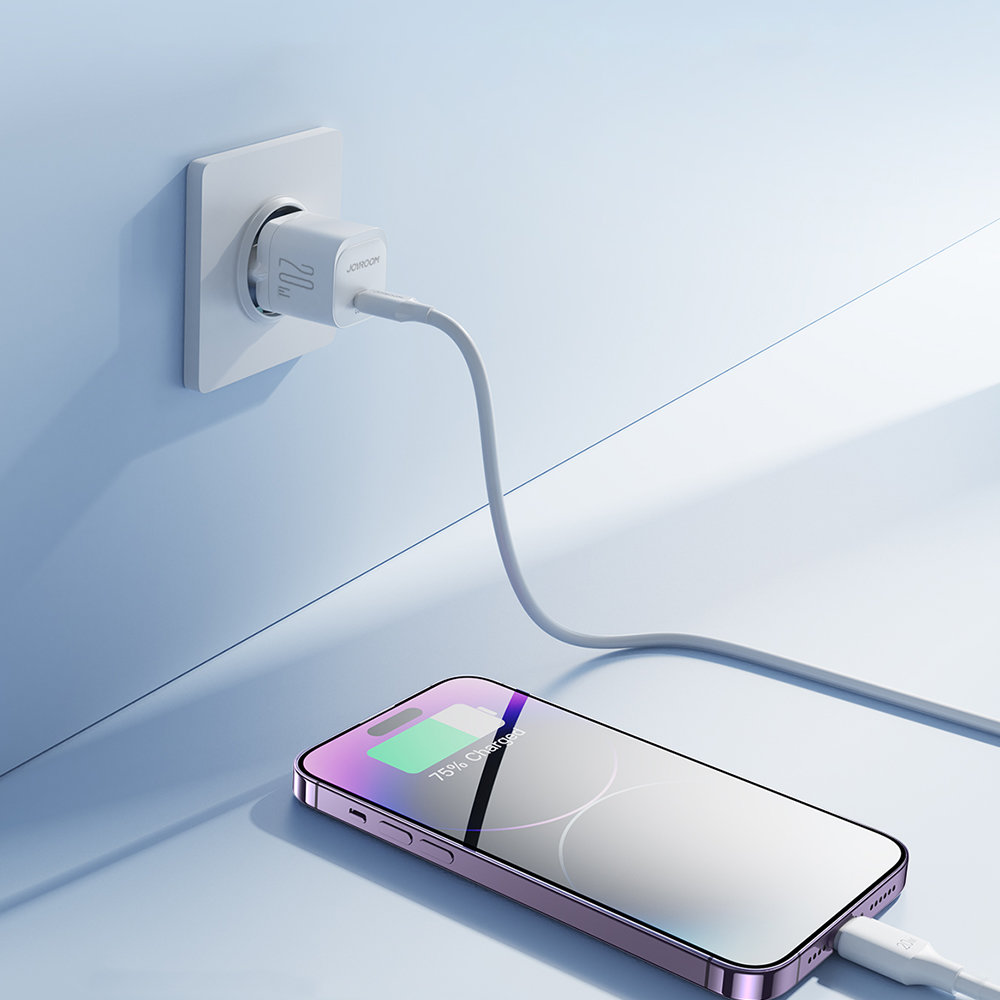 JOYROOM Mini USB-C Ladegerät 20W PowerDelivery fast charger + USB-C zu Lightning Ladekabel - Weiss