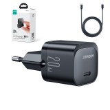 JOYROOM Mini chargeur USB-C 20W PowerDelivery fast charger + câble de charge USB-C vers Lightning - Noir