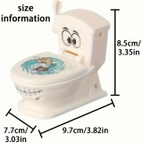 Lustiges Toilettenschiessen Spielset mit Cartoon-Toilette 2 Launcher 6 Plastik-Kotfiguren Kinderparty Spiel