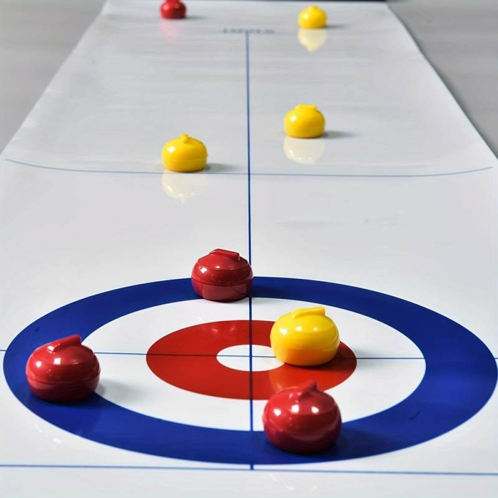 Tisch-Curling-Spiel Set mit 8 Steinen (Curling Kugel) und Matte für grosse Unterhaltung