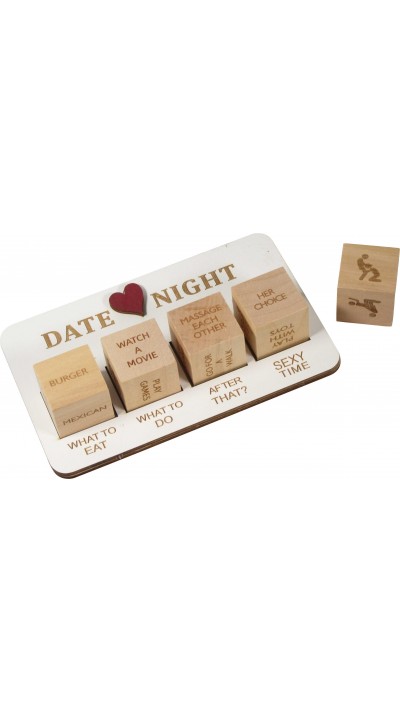 Jeu de dés en bois Date Night, jeu de couple amusant pour des activités amusantes, romantiques et passionnées