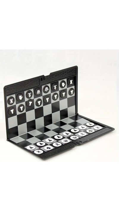 Portables Schachspiel faltbar ultra kompakt mit magnetischen Figuren - einfach zu verstauen