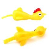 Spielzeug fliegendes Huhn lustig dehnbar und klebrig Katapult zum Werfen (5 Stück) - Gelb