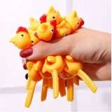 Spielzeug fliegendes Huhn lustig dehnbar und klebrig Katapult zum Werfen (5 Stück) - Gelb