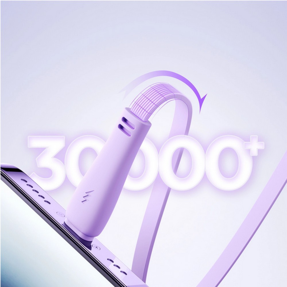 Joyroom 3 in 1 einziehbares Kabel 1m USB-A auf USB-C + Lightning + microUSB - Violett