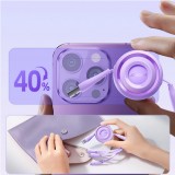 Joyroom 3 in 1 einziehbares Kabel 1m USB-A auf USB-C + Lightning + microUSB - Violett