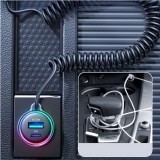 Joyroom 3in1 Zigarettenanzünder Adapter 60W Fast Charger mit integriertem USB-C Kabel & USB-C + USB-A QC3.0 Anschluss