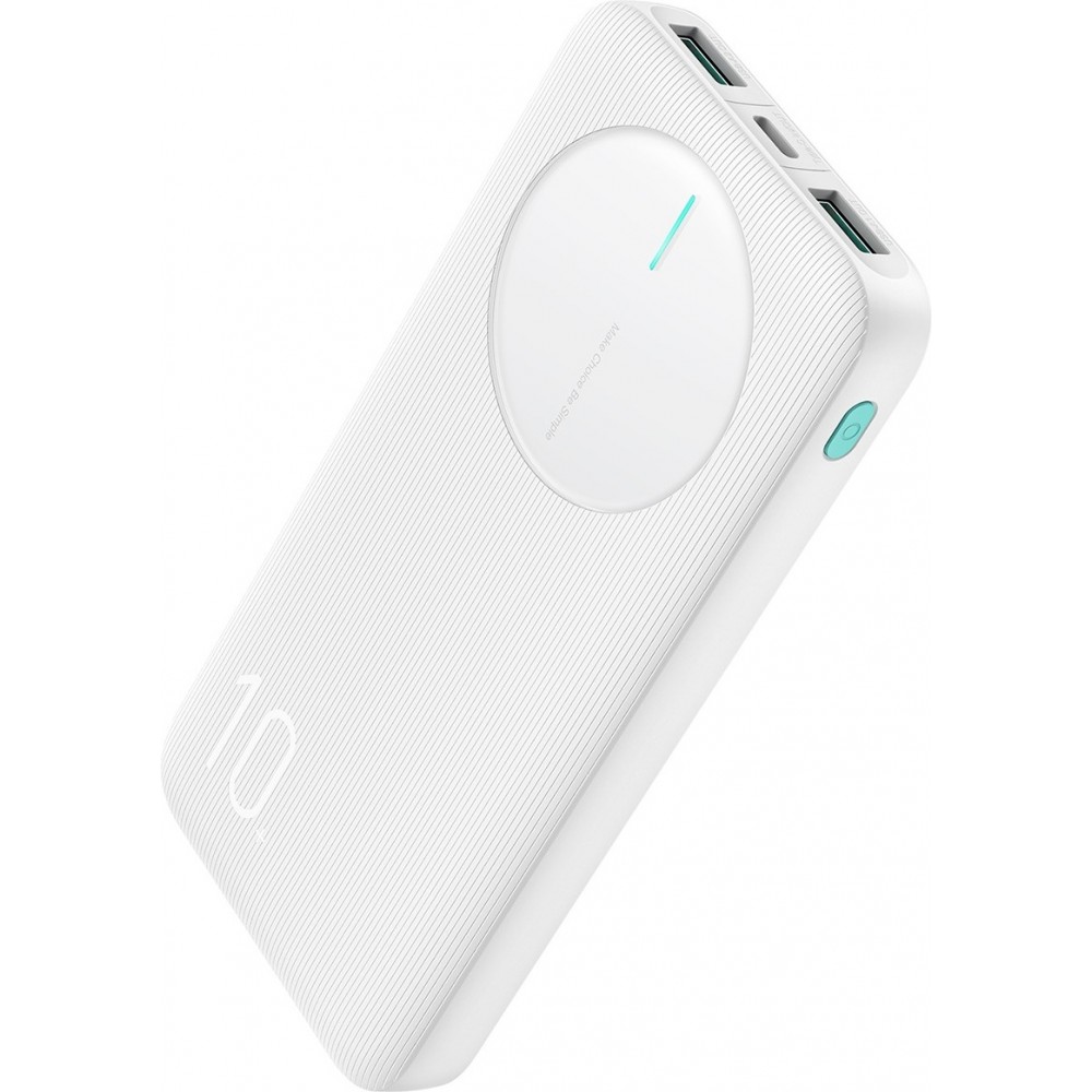 Joyroom Powerbank 3 en 1 avec capacit&eacute; de 10000mAh clean Design 2x USB-A 2.4 & 1x USB-C (In+Out) - Blanc