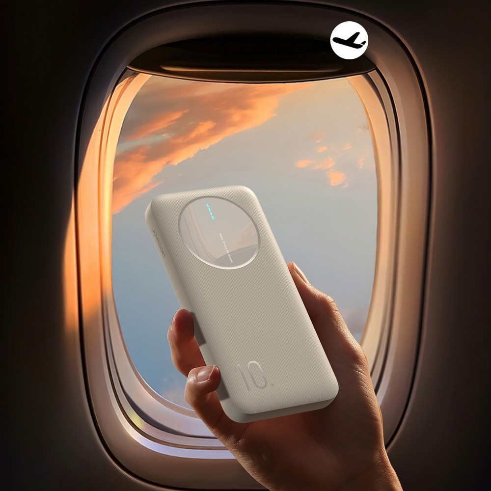 Joyroom Powerbank 3 en 1 avec capacit&eacute; de 10000mAh clean Design 2x USB-A 2.4 & 1x USB-C (In+Out) - Blanc