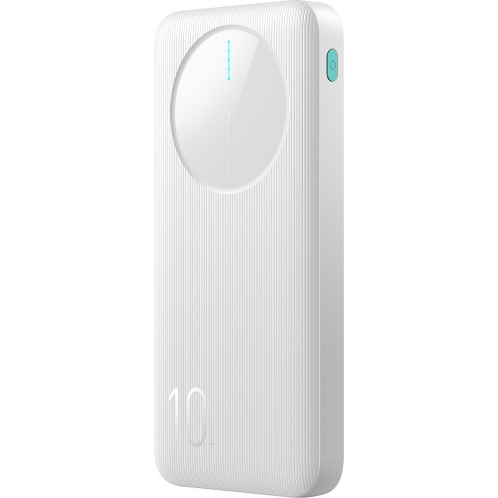 Joyroom Powerbank 3 en 1 avec capacit&eacute; de 10000mAh clean Design 2x USB-A 2.4 & 1x USB-C (In+Out) - Blanc