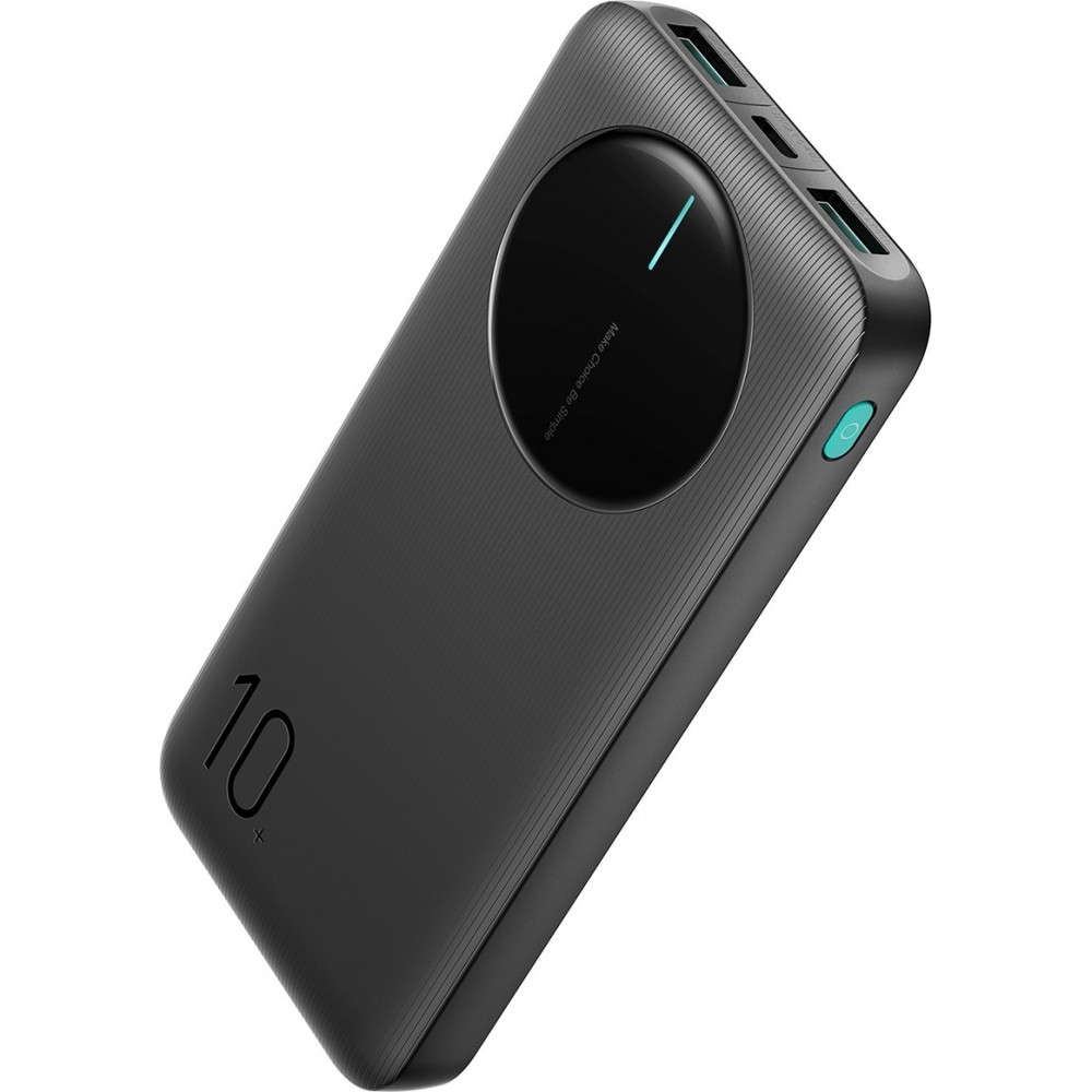Joyroom 3 in 1 Powerbank mit 10000mAh Kapazit&auml;t clean Design 2x USB-A 2.4 & 1x USB-C (In+Out) - Schwarz