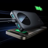 Joyroom 3 in 1 Powerbank mit 10000mAh Kapazit&auml;t clean Design 2x USB-A 2.4 & 1x USB-C (In+Out) - Schwarz