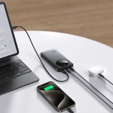 Joyroom 3 in 1 Powerbank mit 10000mAh Kapazit&auml;t clean Design 2x USB-A 2.4 & 1x USB-C (In+Out) - Schwarz