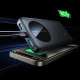 Joyroom 3 in 1 Powerbank mit 10000mAh Kapazit&auml;t clean Design 2x USB-A 2.4 & 1x USB-C (In+Out) - Schwarz