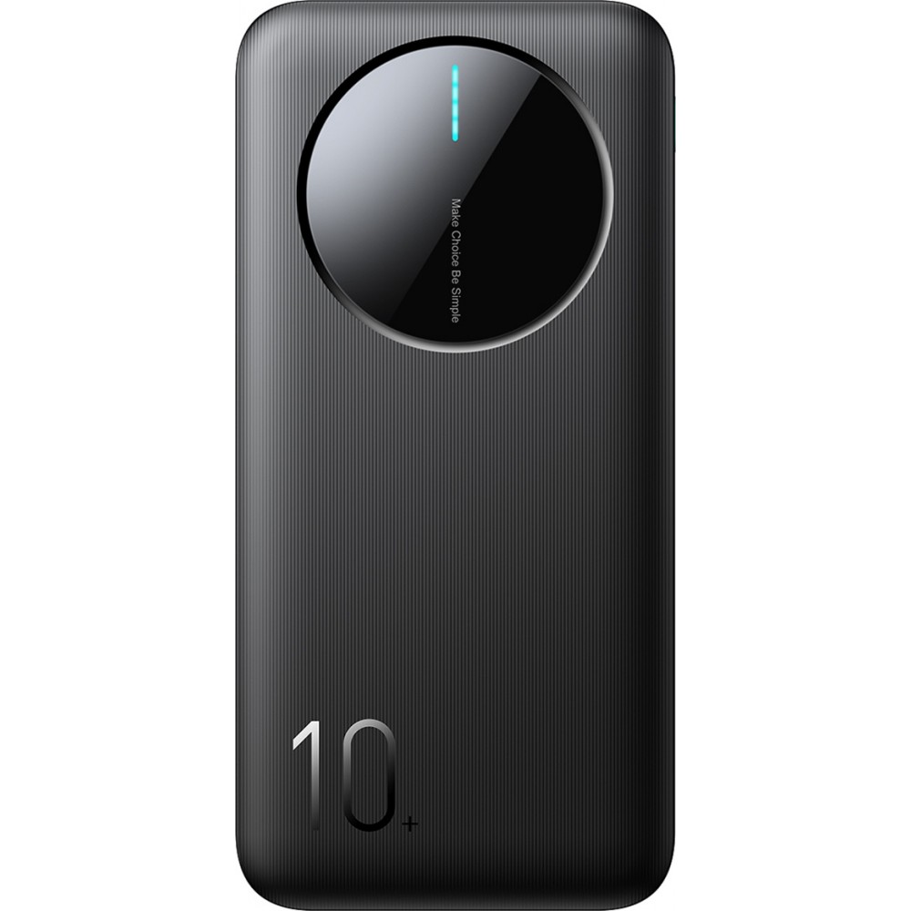 Joyroom 3 in 1 Powerbank mit 10000mAh Kapazit&auml;t clean Design 2x USB-A 2.4 & 1x USB-C (In+Out) - Schwarz