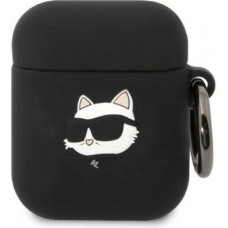 AirPods 1 / 2 Case Hülle - Karl Lagerfeld KLA2RUNCHK Silikon 3D Choupette - Schwarz