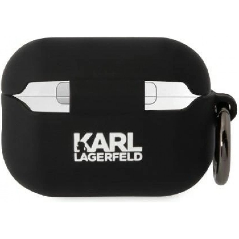 AirPods Pro / Pro 2 Case Hülle - Karl Lagerfeld Silikon 3D Kopf Karl - Schwarz