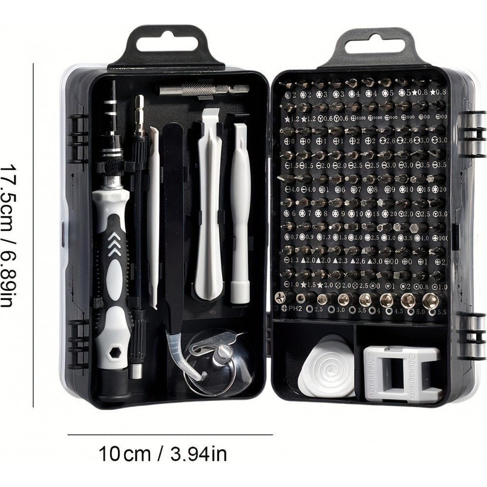 Multifunktionsschraubendreher-Set 115 in 1 mit speziellen Aufsätzen und starker Magnetisierung - Professionelle Werkzeugkiste