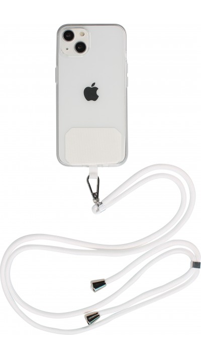 Halsband universal Zubehör Adapter für Smartphone Hüllen Handykette elegant - Weiss