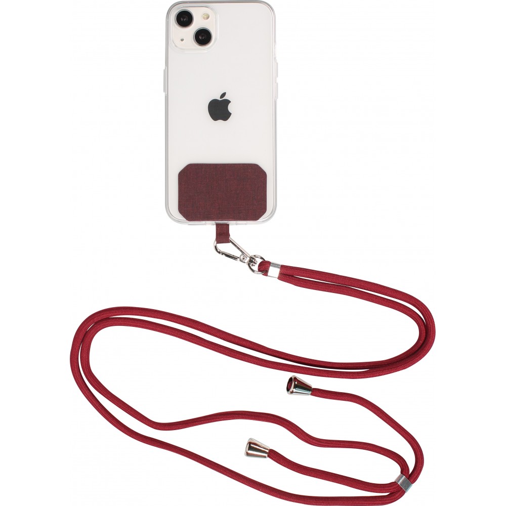 Halsband universal Zubehör Adapter für Smartphone Hüllen Handykette elegant - Bordeaux