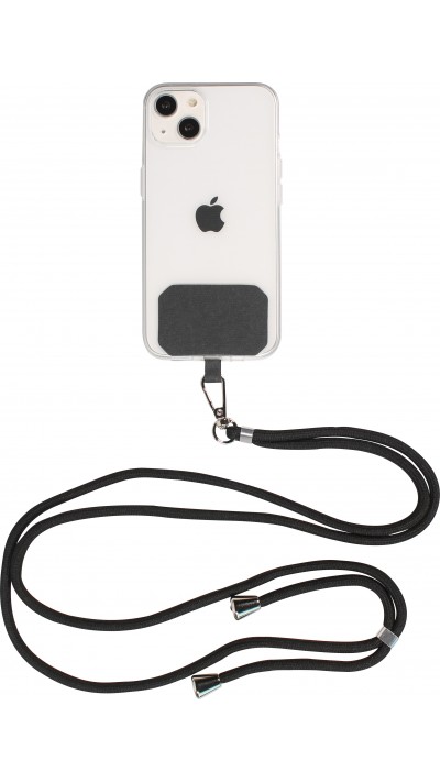 Halsband universal Zubehör Adapter für Smartphone Hüllen Handykette elegant - Schwarz