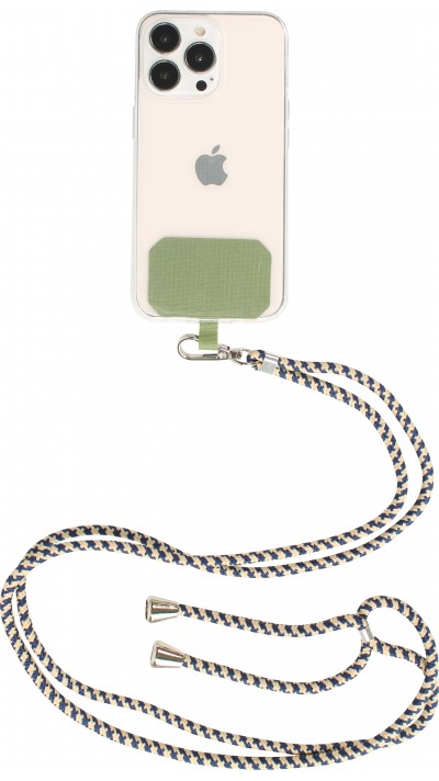 Halsband universal Zubehör Adapter für Smartphone Hüllen Handykette elegant - Grün blau