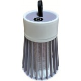 Lampe anti-moustiques LED USB rechargeable portable sans fil intérieur/extérieur avec lanière à pendre ou poser - Blanc / gris