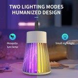 Lampe anti-moustiques LED USB rechargeable portable sans fil intérieur/extérieur avec lanière à pendre ou poser - Blanc / gris