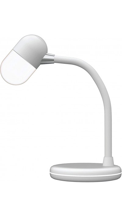 3-in-1-Nachttischlampe mit Lautsprecher, kabelloser Aufladung Wireless Charging - Weiss
