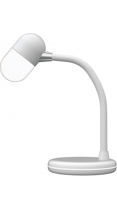 3-in-1-Nachttischlampe mit Lautsprecher, kabelloser Aufladung Wireless Charging - Weiss