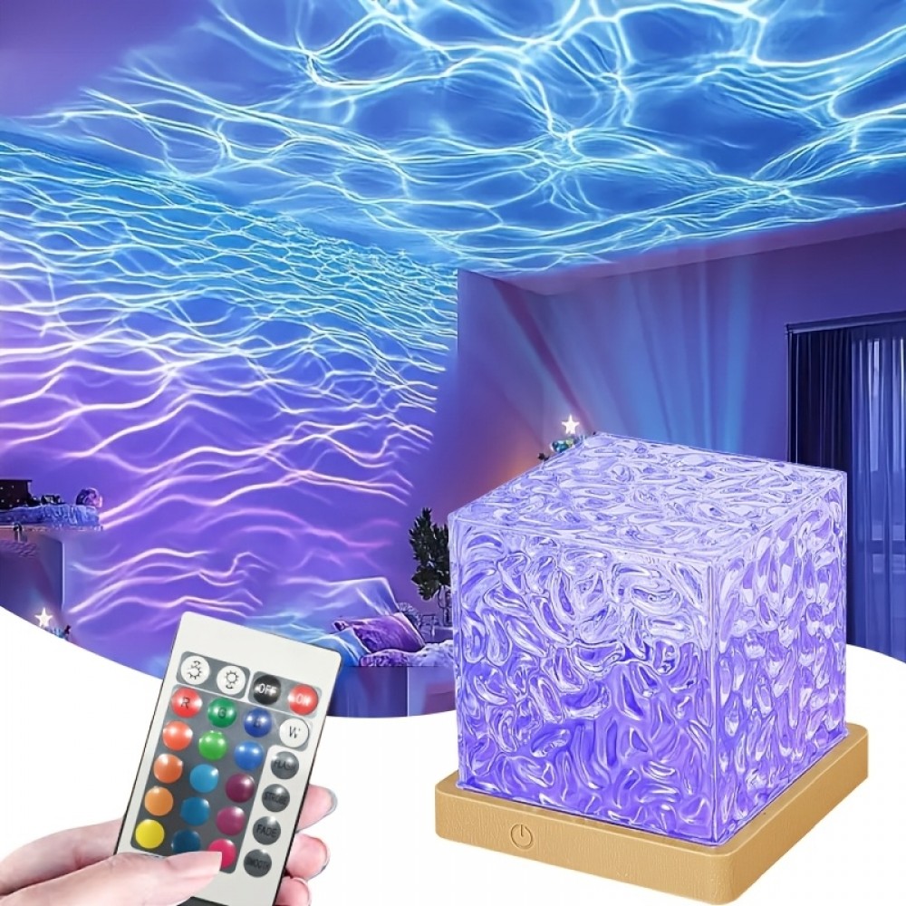 Lampe projecteur d'onde marine animée / vagues d'eau / monde sous-marin (16 couleurs RGB) avec télécommande