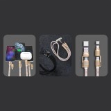 Dudao L20MAX 4-in-1 Kabelriemen USB-A / USB-C / Lightning PD QC 65W (1,5 m) - Rosa