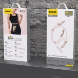 Dudao L20MAX 4-in-1 Kabelriemen USB-A / USB-C / Lightning PD QC 65W (1,5 m) - Rosa