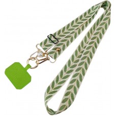 Eleganter, verstellbarer Universal-Telefonriemen aus Stoff mit falscher Perle - Grün