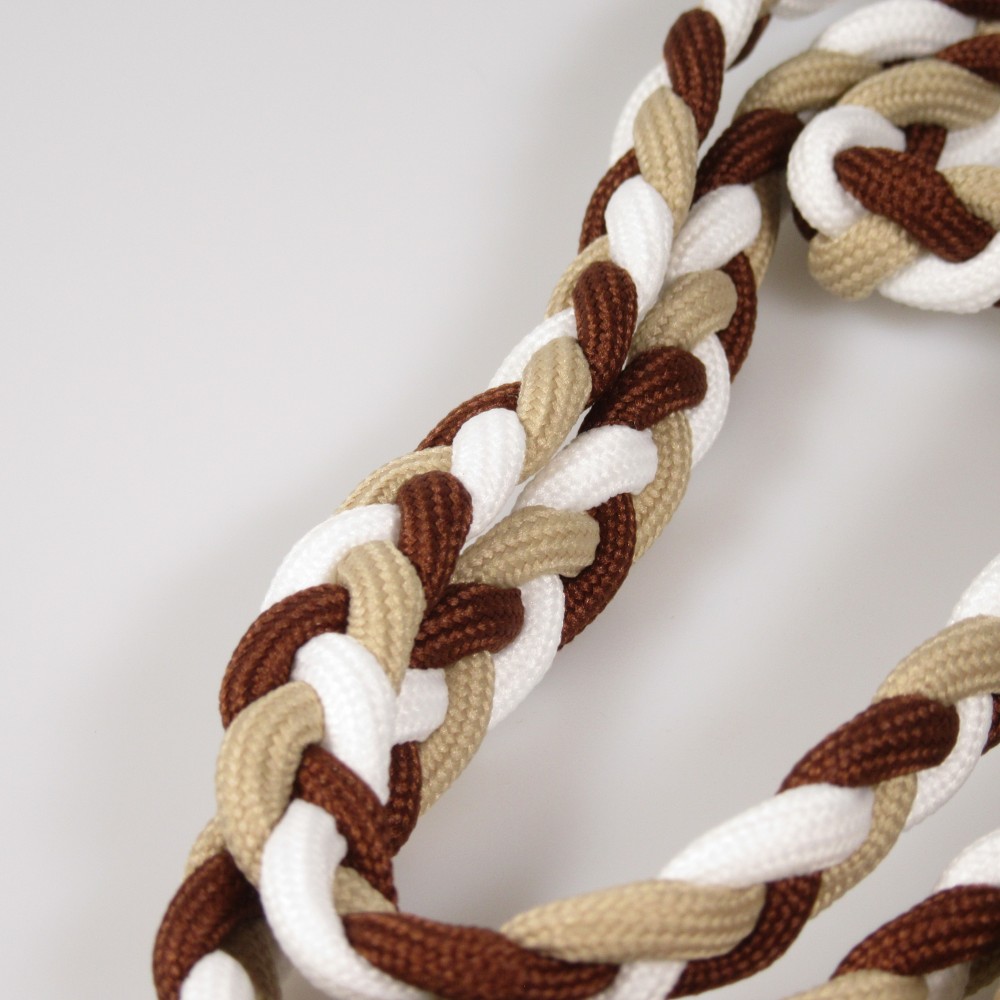 Universalriemen für Smartphones dreifarbige geflochtene Kordel aus elastischem Stoff - Braun