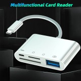 USB-C-Lesegerät für SD- & Micro-SD-Speicherkarten und USB (4 in 1) für MacBook & iPad - Weiss