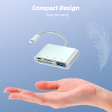 USB-C-Lesegerät für SD- & Micro-SD-Speicherkarten und USB (4 in 1) für MacBook & iPad - Weiss