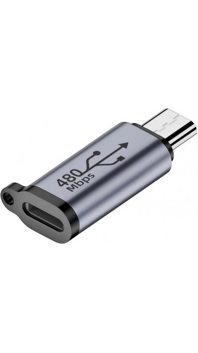 Lightning zu Micro USB - Hochwertiger Lade-Adapter Stecker Datentransfer 480Mbps Aluminium