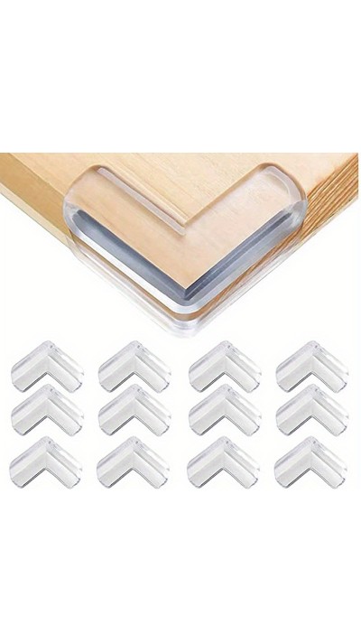 12er Set Silikon Möbel-Eckenschutz für Babys - Transparent
