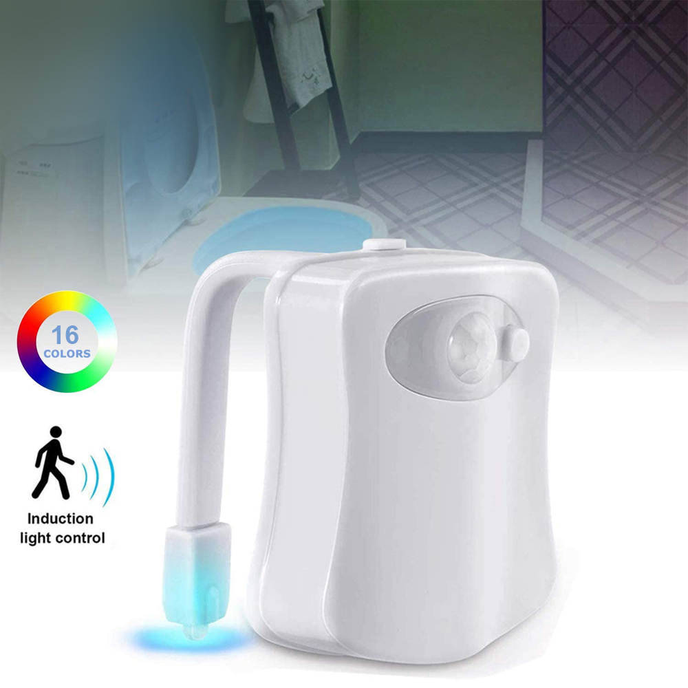 LED Nachtlicht für Toilette mit 16 Farben WC Licht mit Bewegungssensor - Weiss