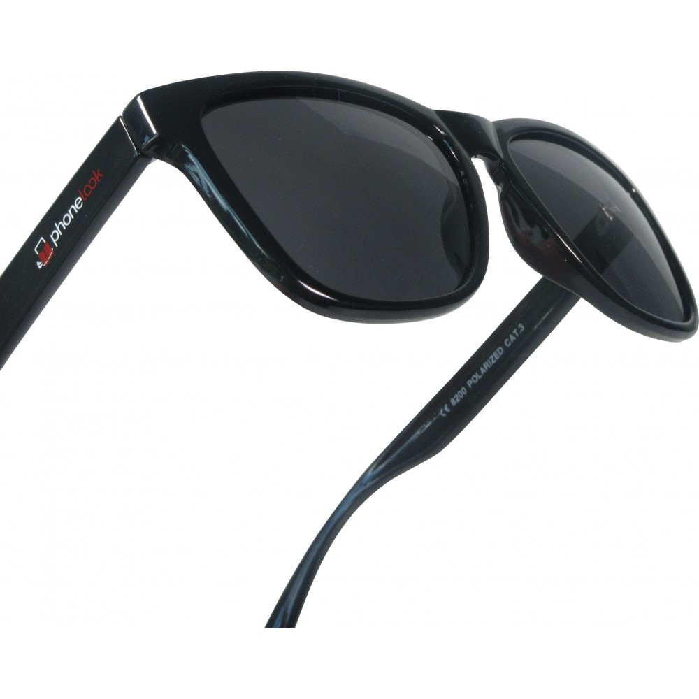 Lunettes de soleil UV400 avec cadre en plastique PhoneLook - Noir