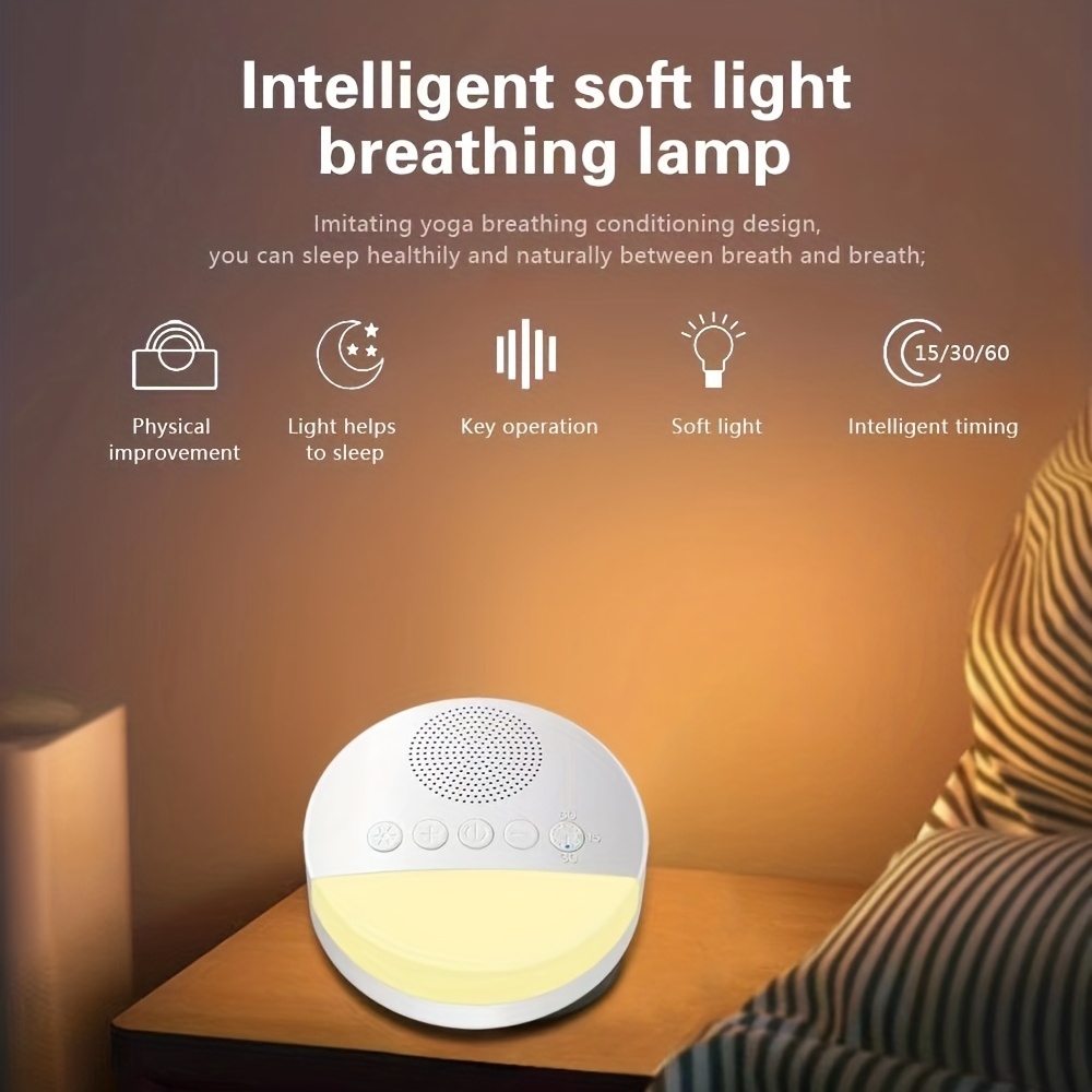 Schlafgerät Beruhigende Weißrauschmaschine mit integrierter LED-Nachtlicht für entspannten Schlaf von Baby, Kind und Erwachsenem