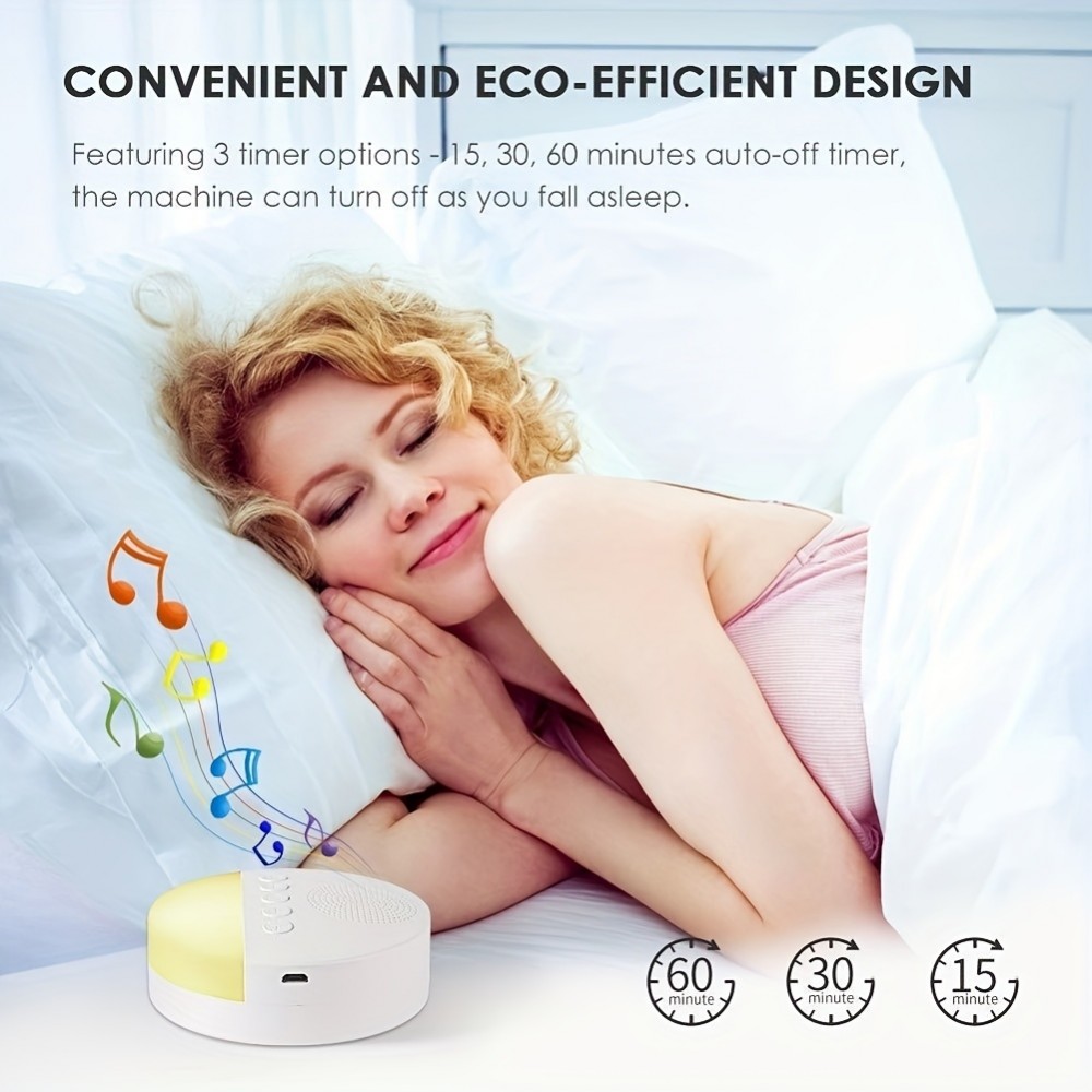 Schlafgerät Beruhigende Weißrauschmaschine mit integrierter LED-Nachtlicht für entspannten Schlaf von Baby, Kind und Erwachsenem