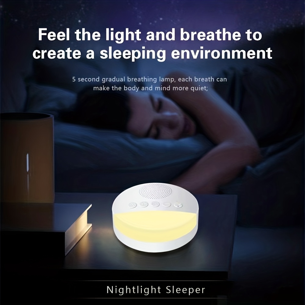 Schlafgerät Beruhigende Weißrauschmaschine mit integrierter LED-Nachtlicht für entspannten Schlaf von Baby, Kind und Erwachsenem