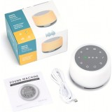 Machine &agrave; bruit blanc rechargeable avec lumi&egrave;res color&eacute;es (24 sons apaisants et minuterie) pour enfants et adultes