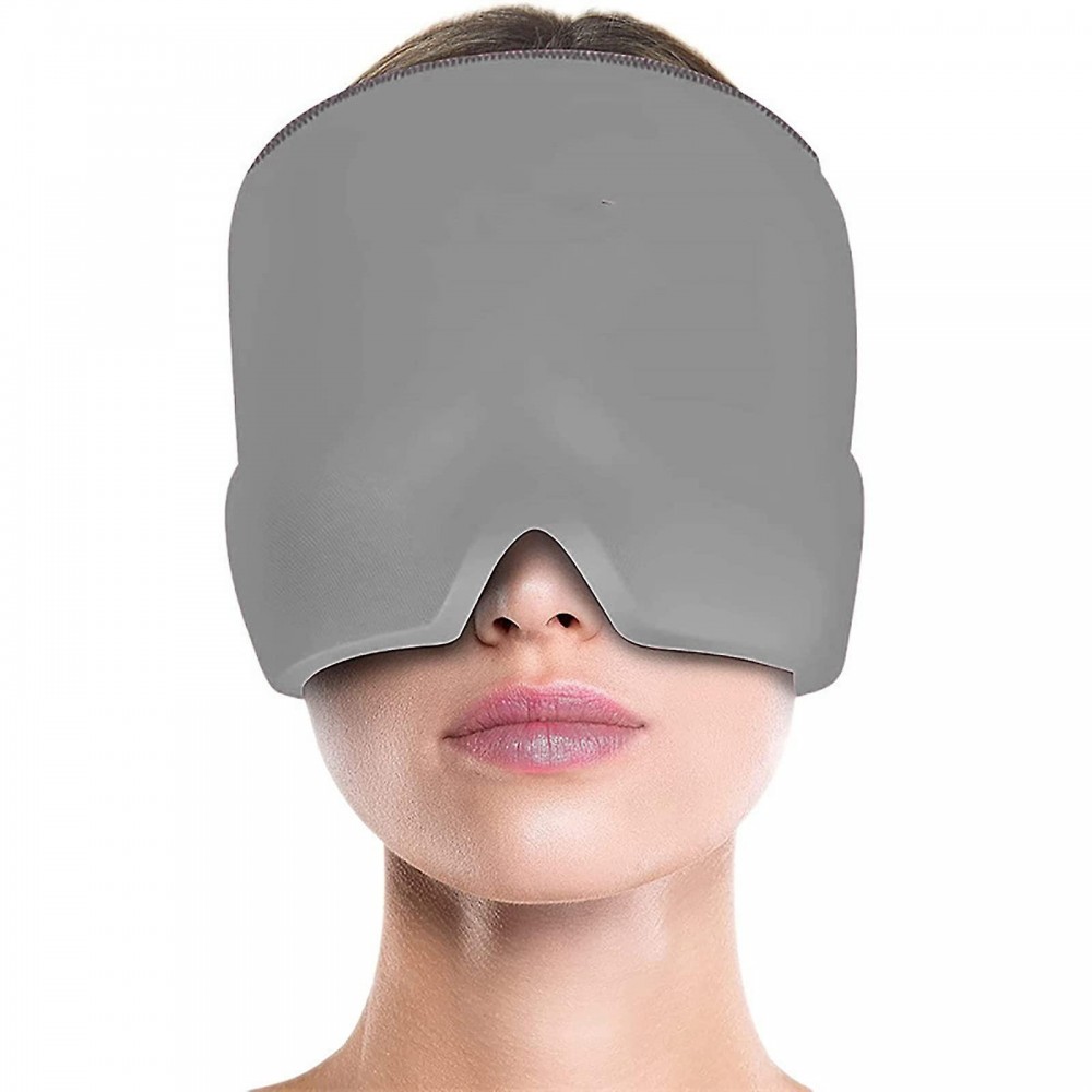 Masque / bonnet universel anti-migraine thérapie froid et chaud pour adulte - Gris