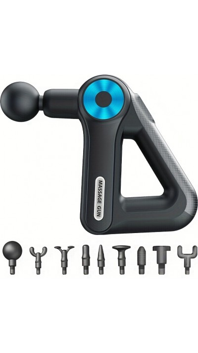 Massagepistole - Wiederaufladbare Massagepistole mit großer Kapazität, 9 Intensitätsstufen / 9 Massageköpfe