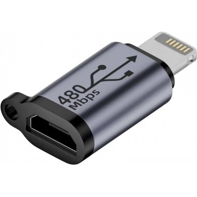 Micro USB zu Lightning - Hochwertiger Lade-Adapter Stecker Datentransfer 480Mbps Aluminium